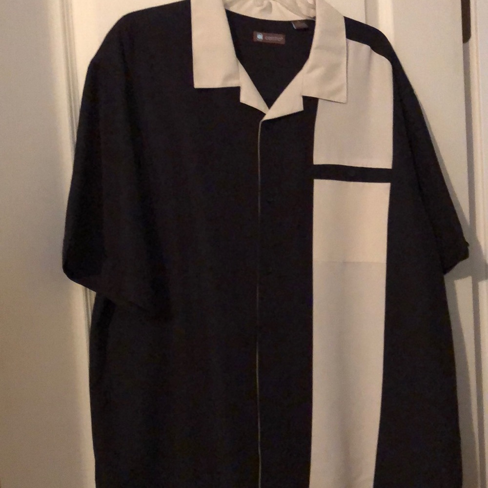 Mens Silk-like shirt Black and Cream colors